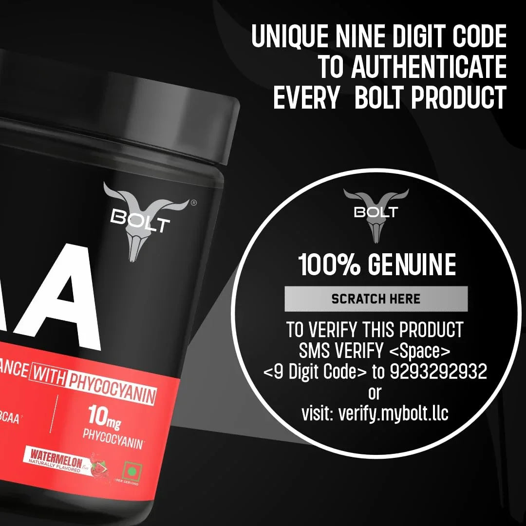Bolt Nutrition EAA Powder with BCAA 300g, 30 Servings
