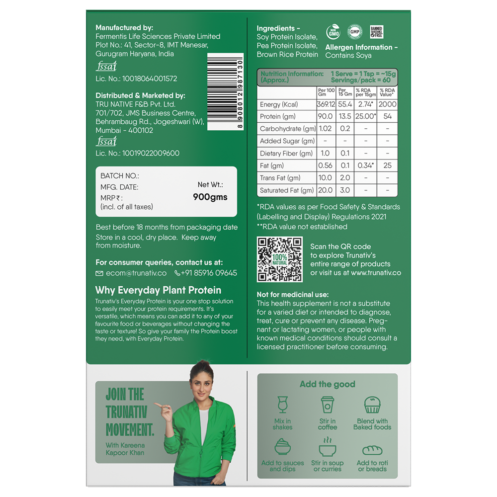 TruNativ Plant Protein, 13.5g Protein, 900g