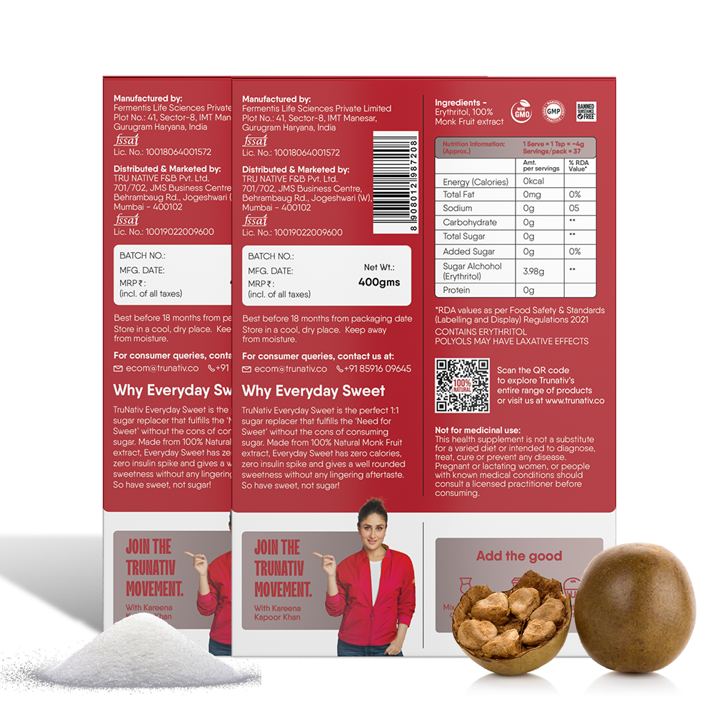 TruNativ Everyday Sweet, Monk Fruit Sweetener, 800g (Pack of 2)