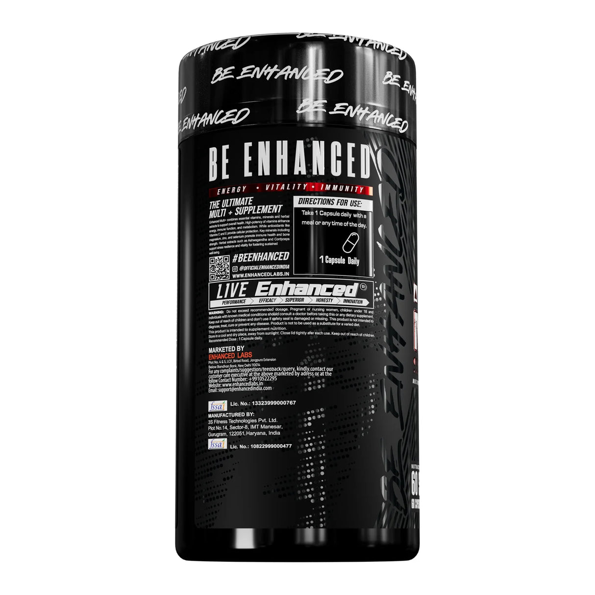 Enhanced Labs Multi+ Health Supplement | 60 Capsules