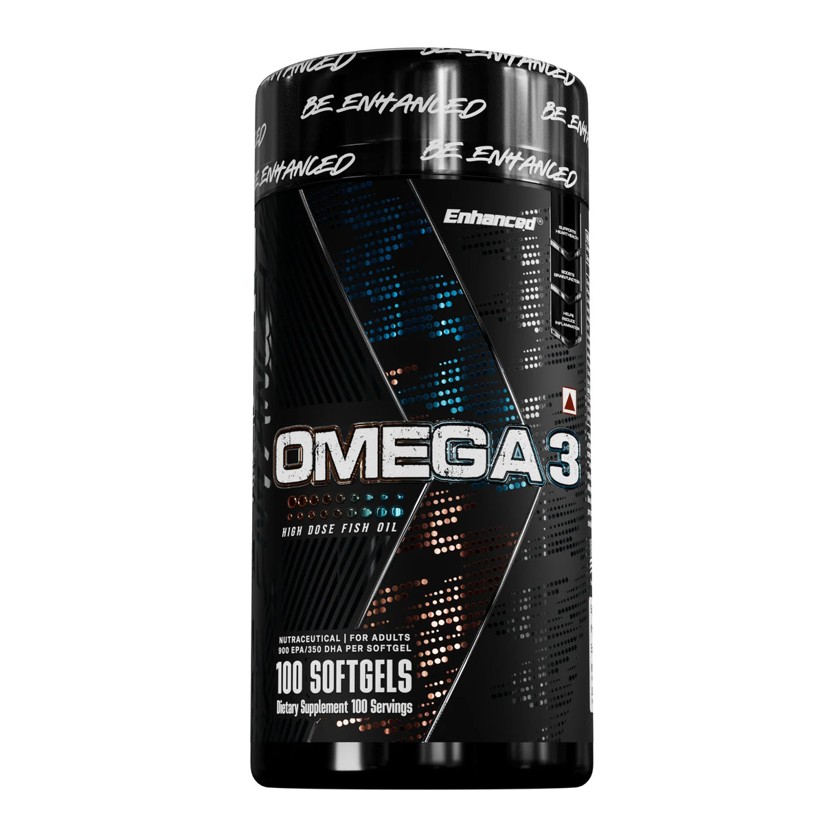 Enhanced Labs Omega 3 High Dose Fish Oil | Triple Strength 1300mg | EPA 900mg & DHA 350mg| 100 Servings