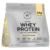 Wellbeing Nutrition Whey Protein Isolate & Concentrate | 24g Protein, Clinically Proven Velositol 2x Muscle Protein Synthesis, 4B CFU Probiotics | 1 Kg