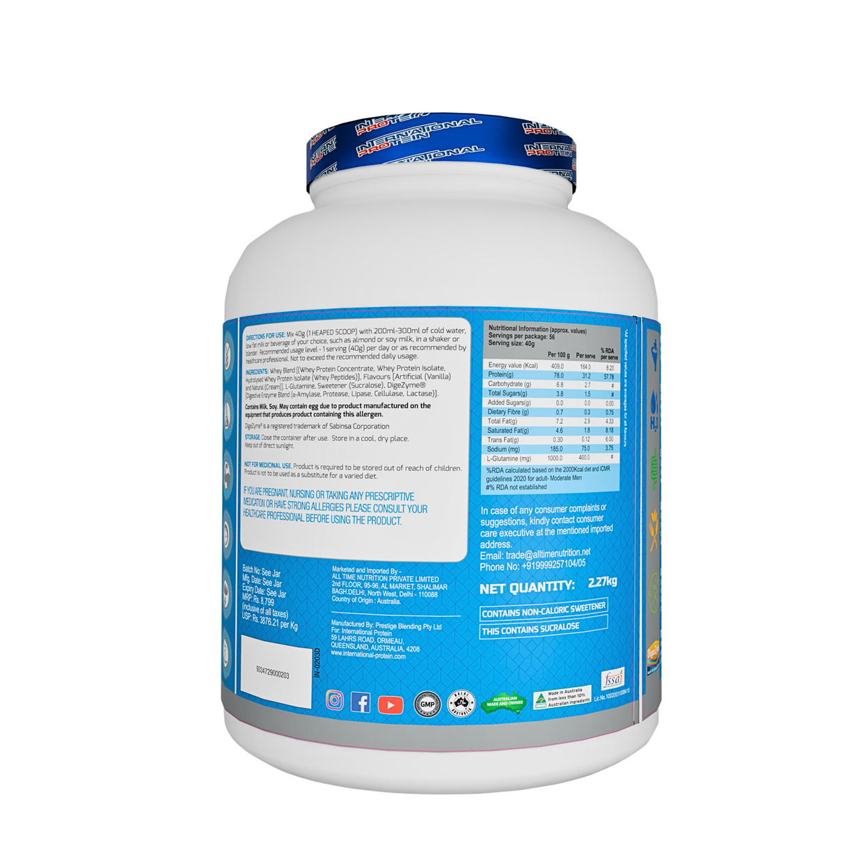 International Protein Superior Whey Protein (Australian) 5lbs - 56 Servings