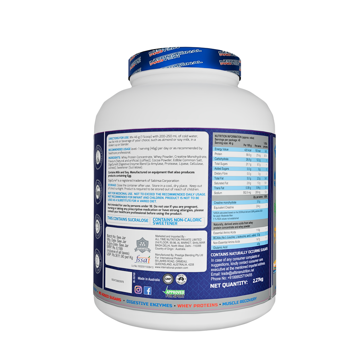 International Protein Grow A Whey Protein 5 Lbs (Australian) - 49 Servings