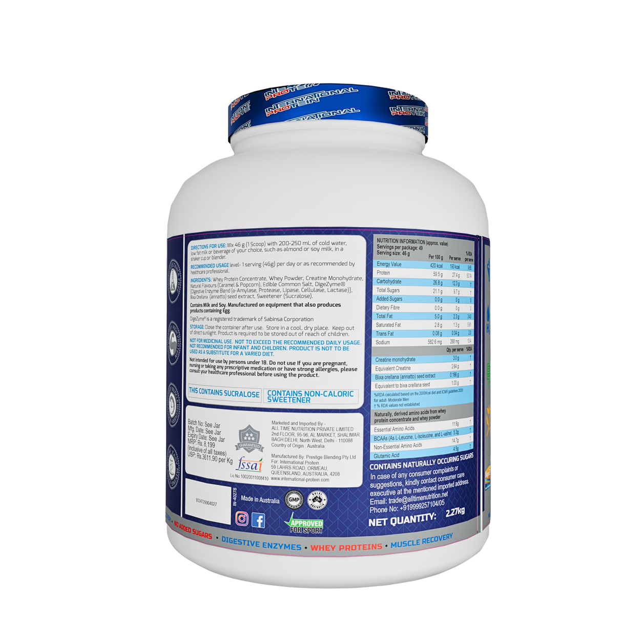International Protein Grow A Whey Protein 5 Lbs (Australian) - 49 Servings