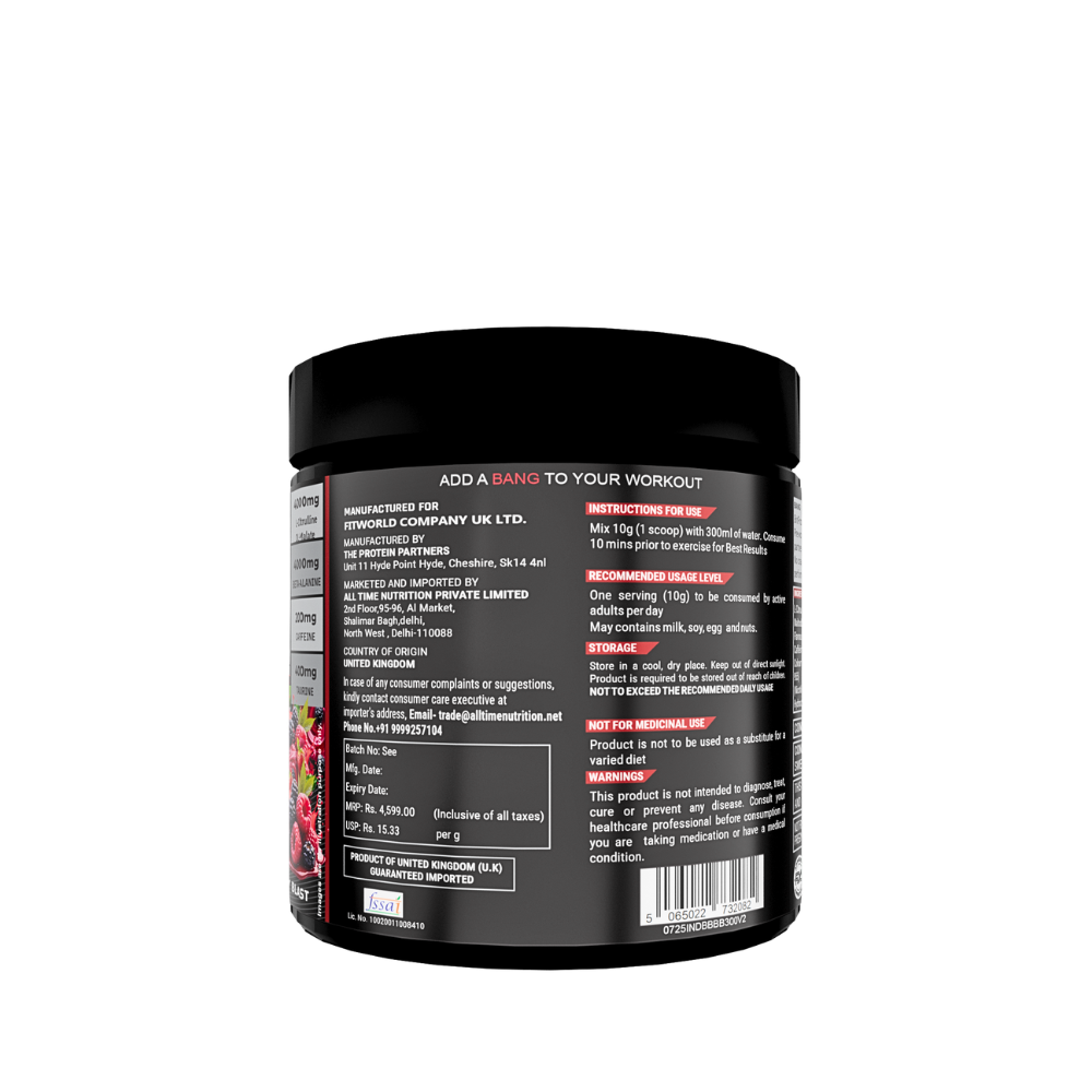 BRITPRO London BANG BANG Pre-WKT 300G - 30 Servings
