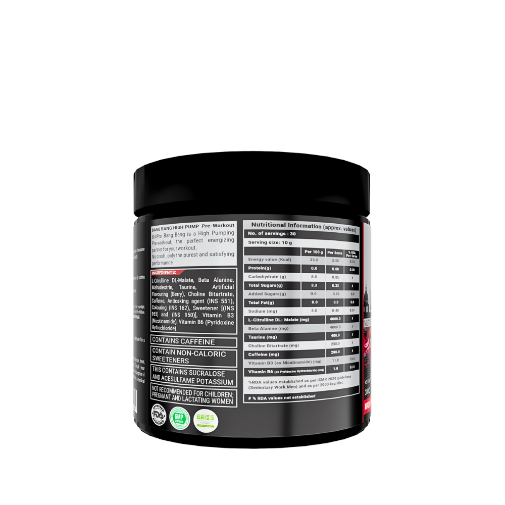 BRITPRO London BANG BANG Pre-WKT 300G - 30 Servings