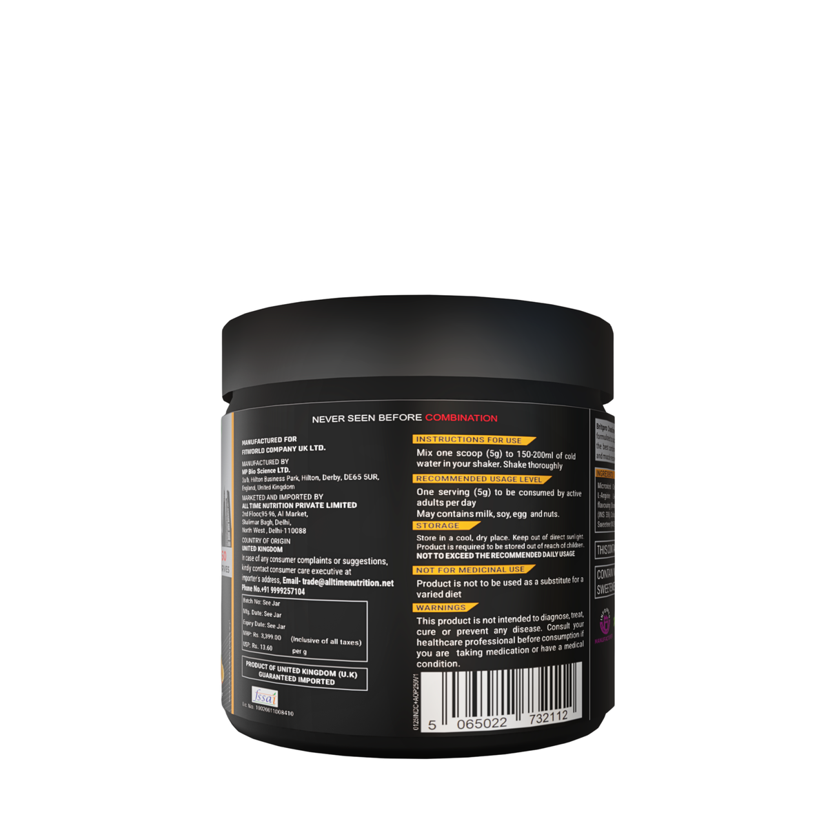 BRITPRO London Creatine + Arginine 250G - 50 Servings