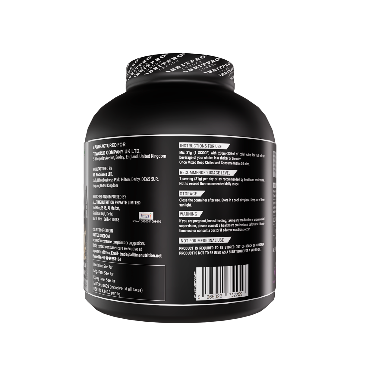 BRITPRO London BRIT Whey 2KG - 64 Servings