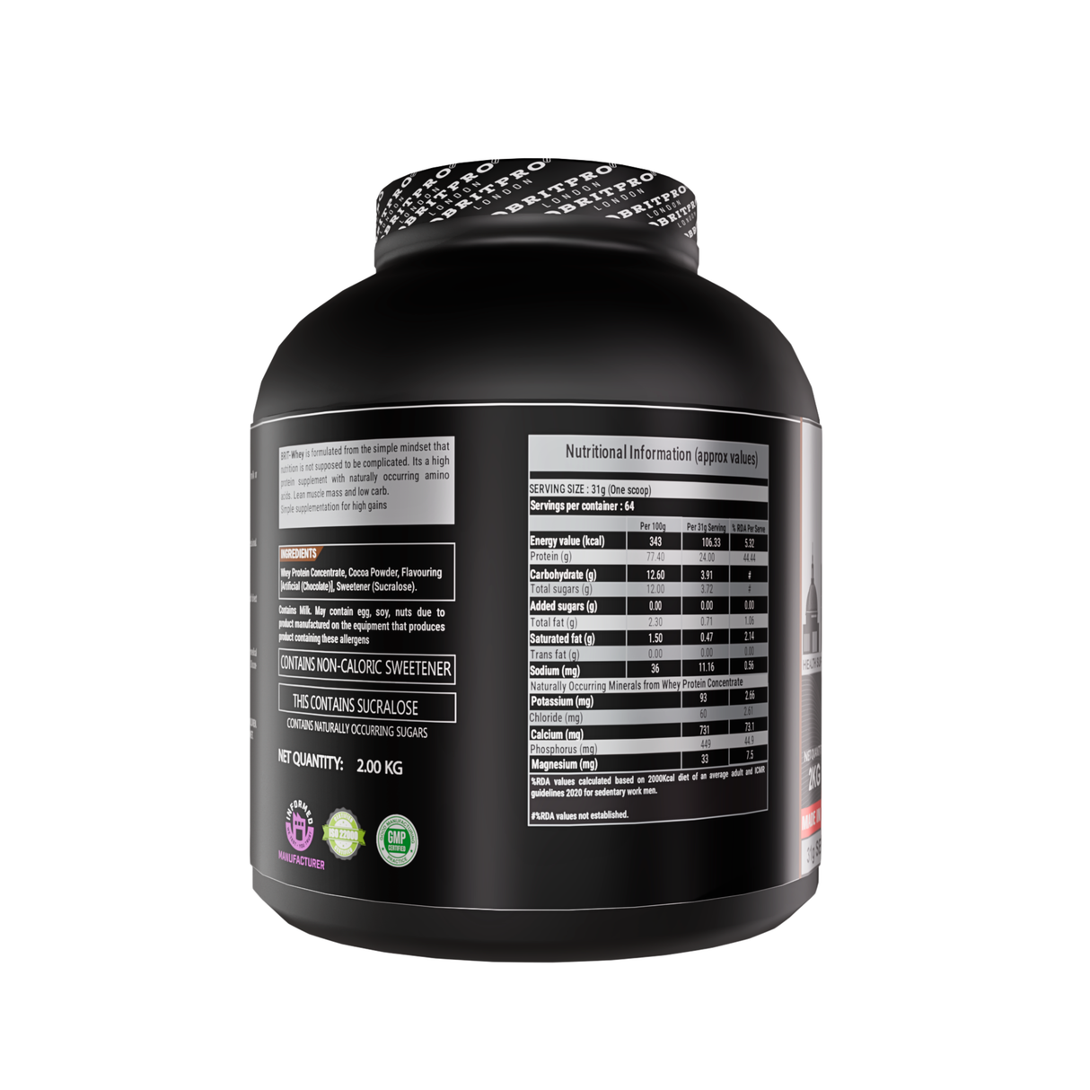 BRITPRO London BRIT Whey 2KG - 64 Servings