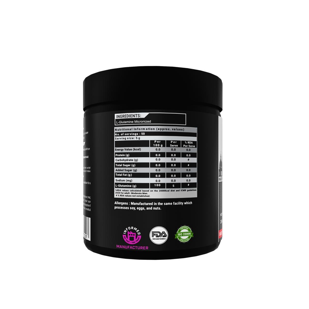 BRITPRO London L-Glutamine 250g - 50 Servings