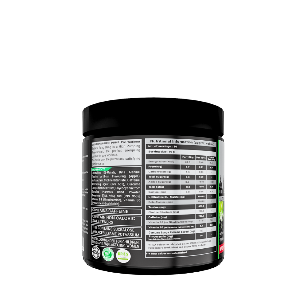 BRITPRO London BANG BANG Pre-WKT 300G - 30 Servings