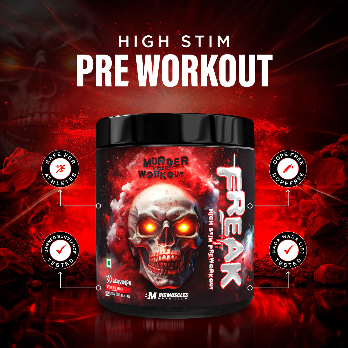 Big Muscles Nutrition Freak Pre-Workout, 30 Servings