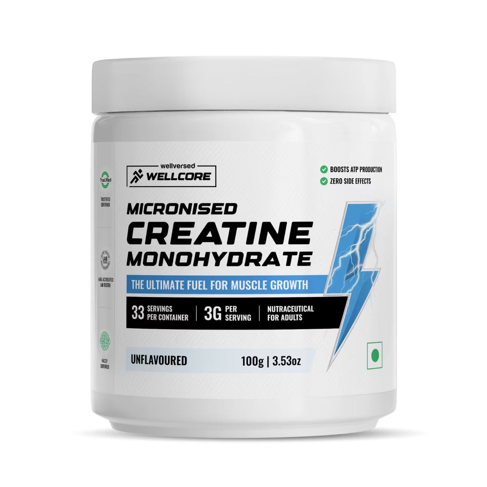 Wellcore Micronised Creatine Monohydrate, 100gm