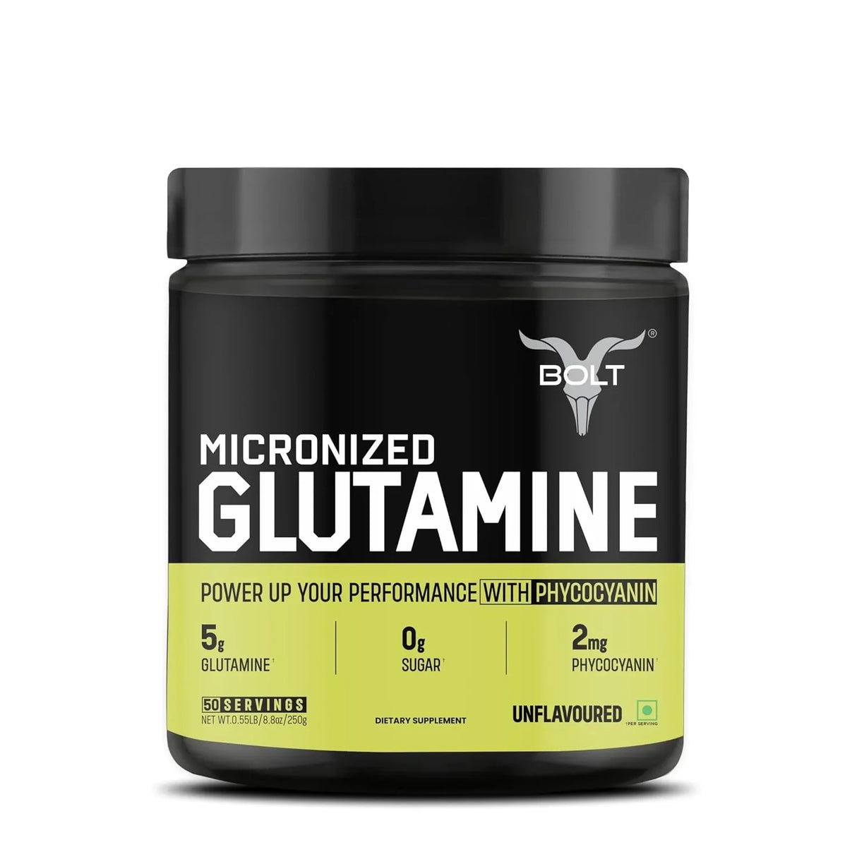 Bolt Nutrition Pure L-Glutamine Powder 250g, 50 Servings