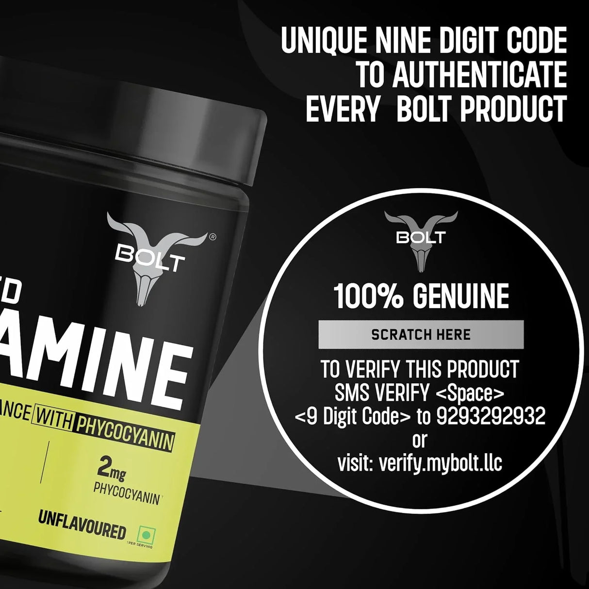 Bolt Nutrition Pure L-Glutamine Powder 250g, 50 Servings