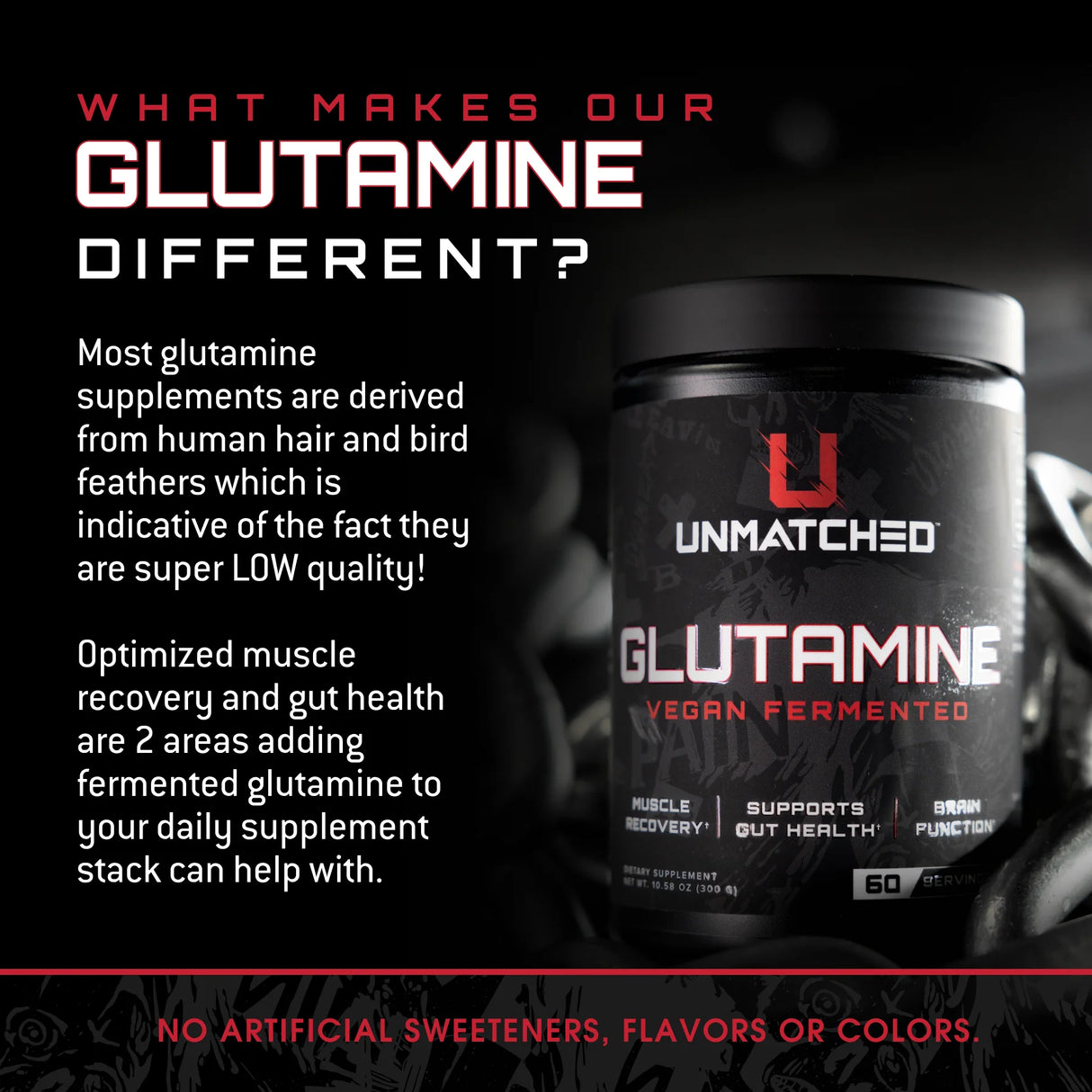 Unmatched Glutamine, 300g (60 Servings)