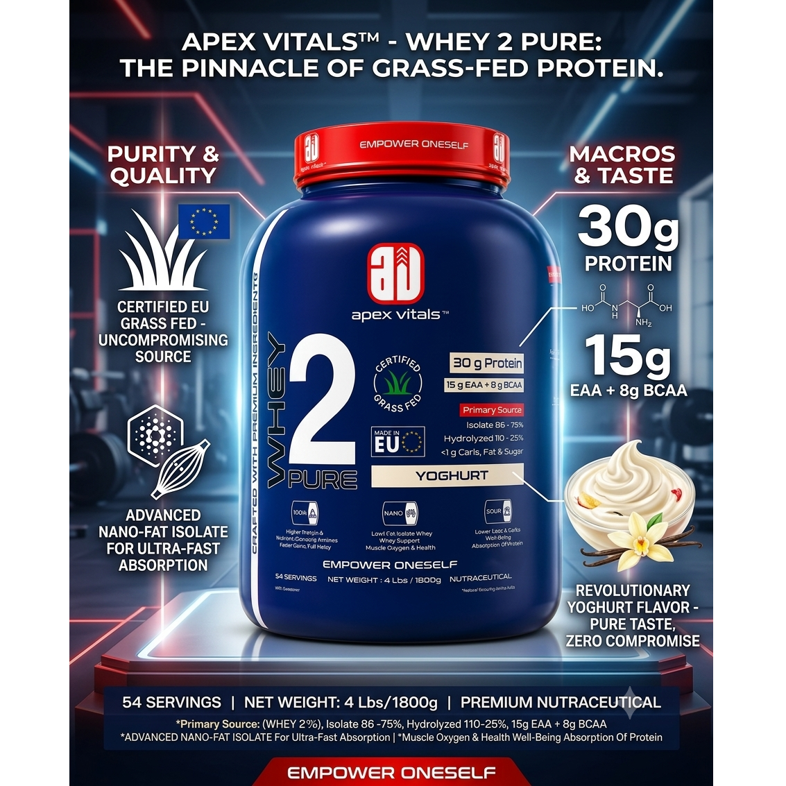 Apex Vitals Whey Pure - 4 Lbs