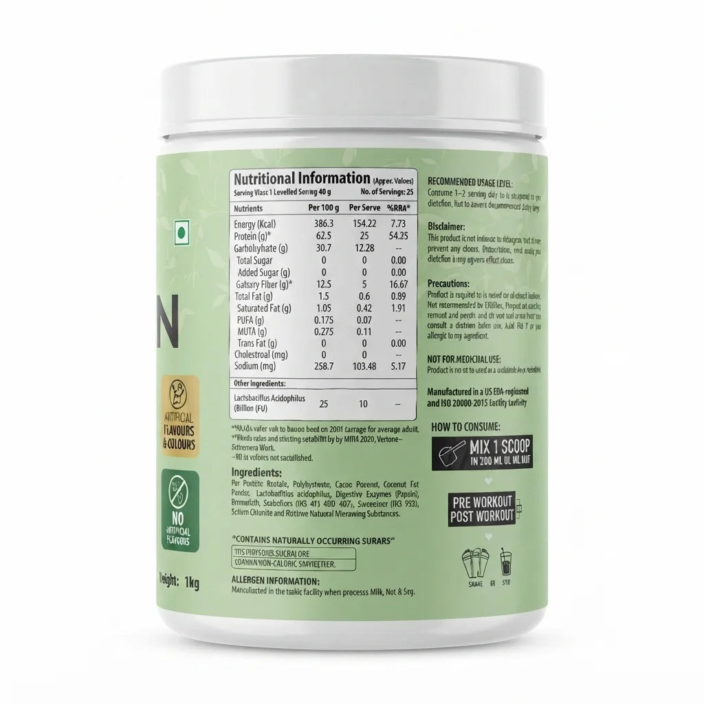 One Science Nutrition Plant Protein – Pea Protein Isolate Powder 1kg | 25 Servings