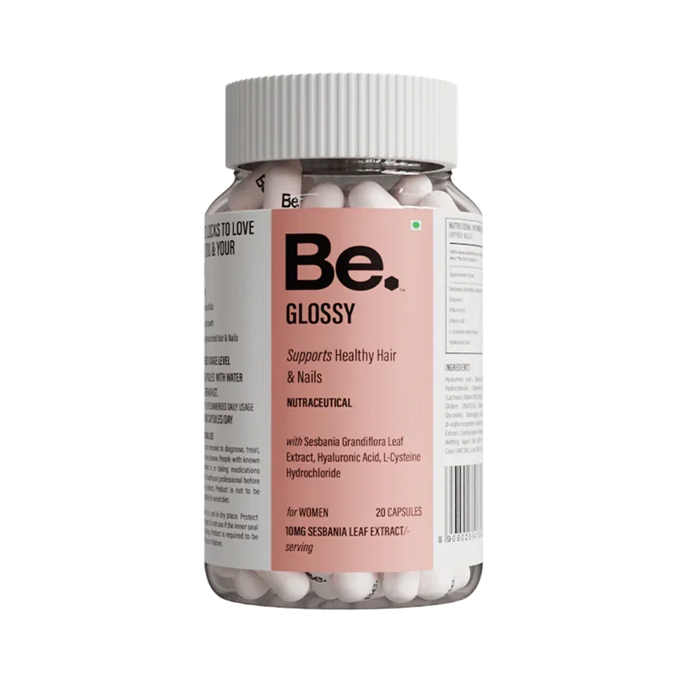 BE Wellness Glossy Hair & Nail Supplement | L-Cysteine, Hyaluronic Acid & Vitamin E | 20 Veg Capsules