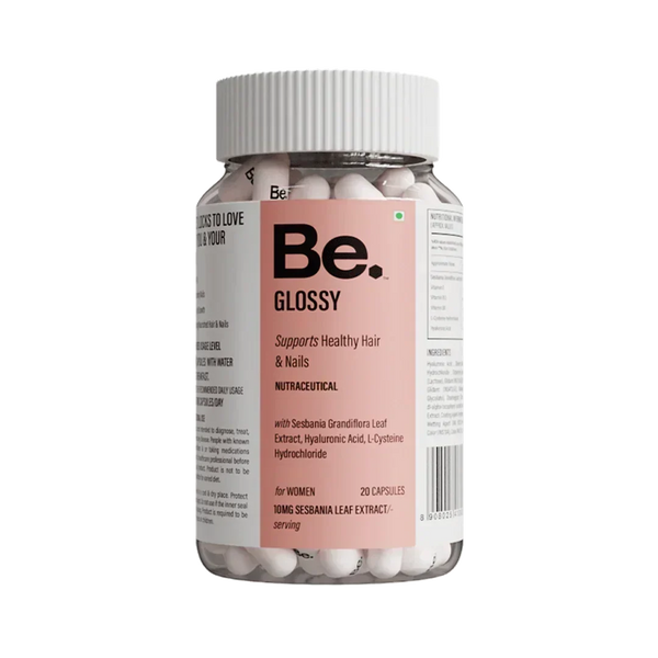 BE Wellness Glossy Hair & Nail Supplement | L-Cysteine, Hyaluronic Acid & Vitamin E | 60 Veg Capsules