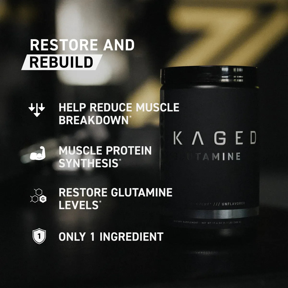 Kaged Glutamine, 100 Servings - 500 Gm