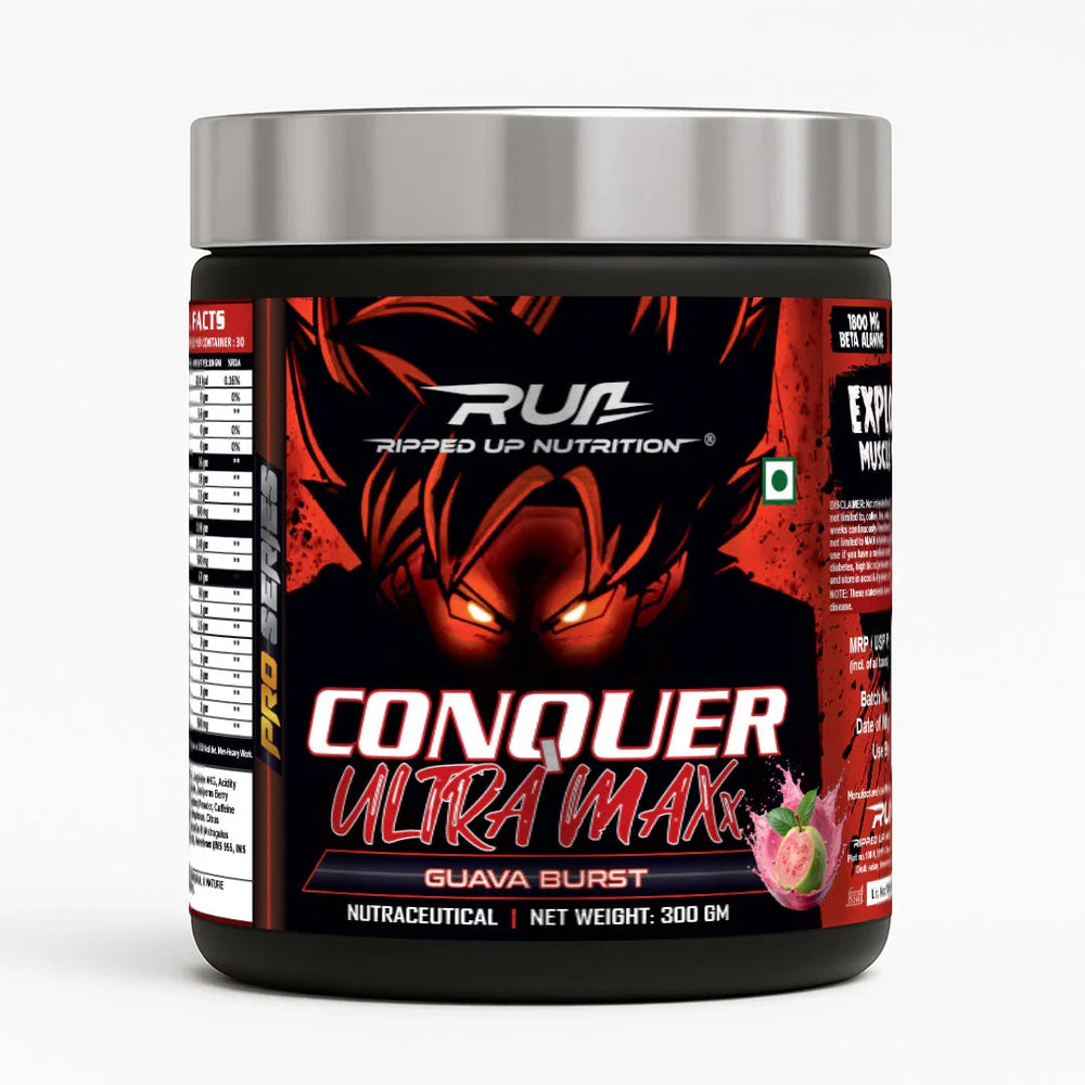 Ripped Up Nutrition Conquer Ultra Maxx Pre-Workout | Extreme Energy and Focus | 300gm