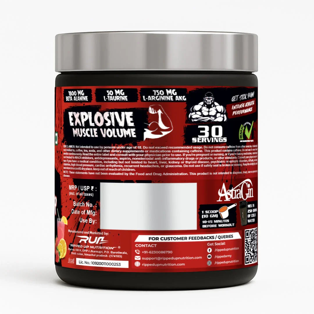 Ripped Up Nutrition Conquer Ultra Maxx Pre-Workout 300gm
