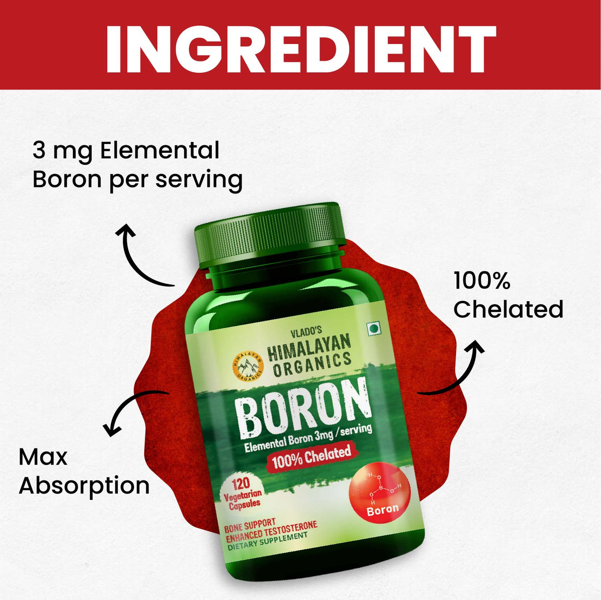 Himalayan Organics, Boron, 3mg 