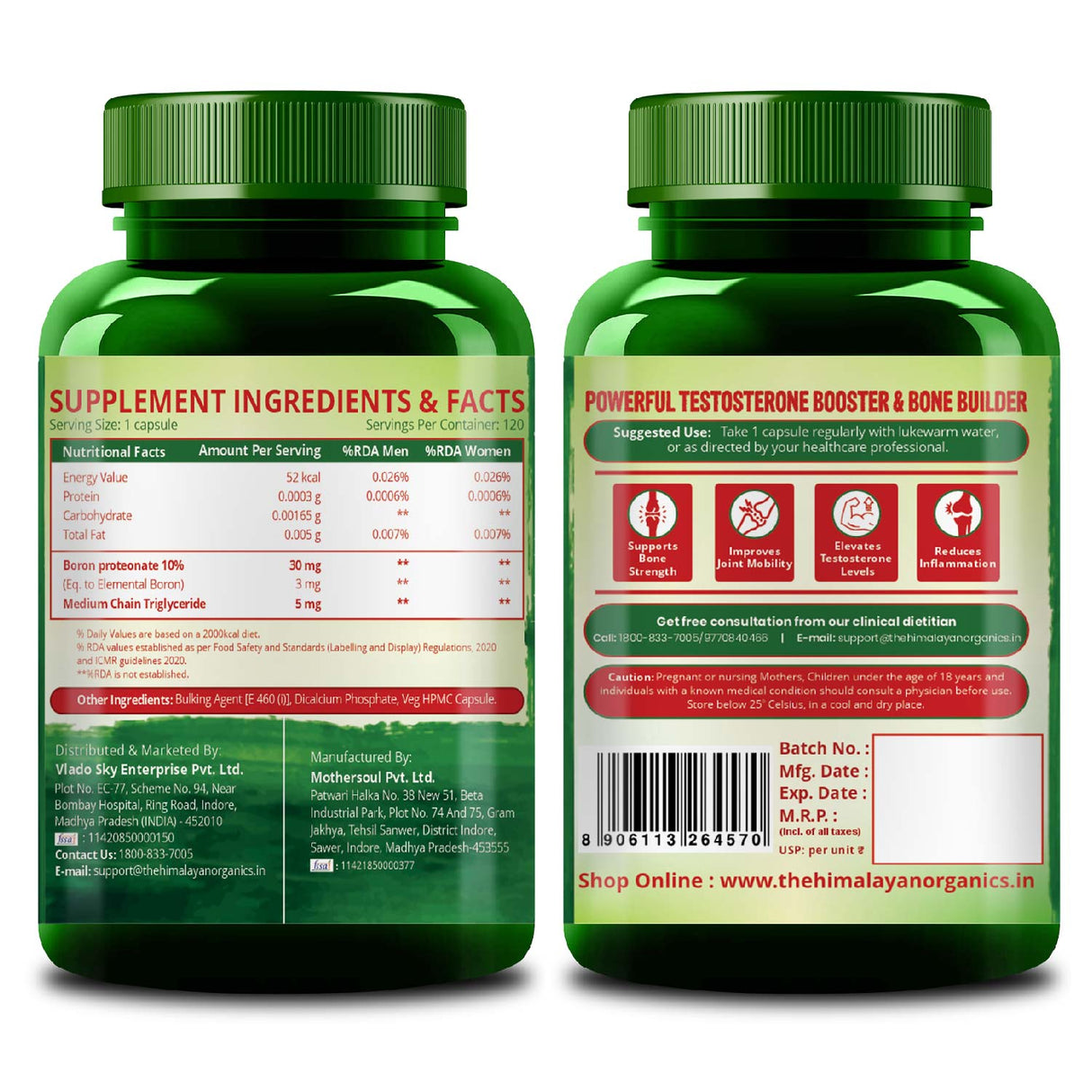 Himalayan Organics, Boron, 3mg 