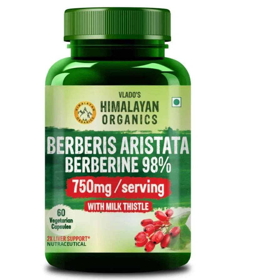 Vlado's Himalayan Organics, Berberine with Milk Thistle, 750mg - 60 Veg Capsules