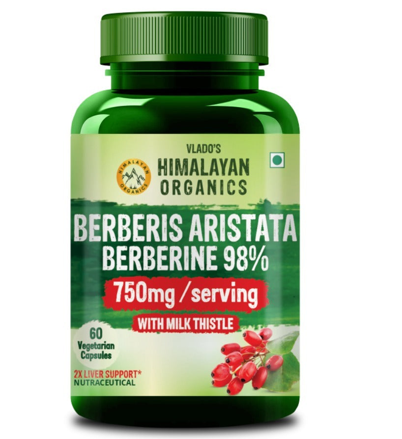 Himalayan Organics, Berberine with Milk Thistle, 750mg 