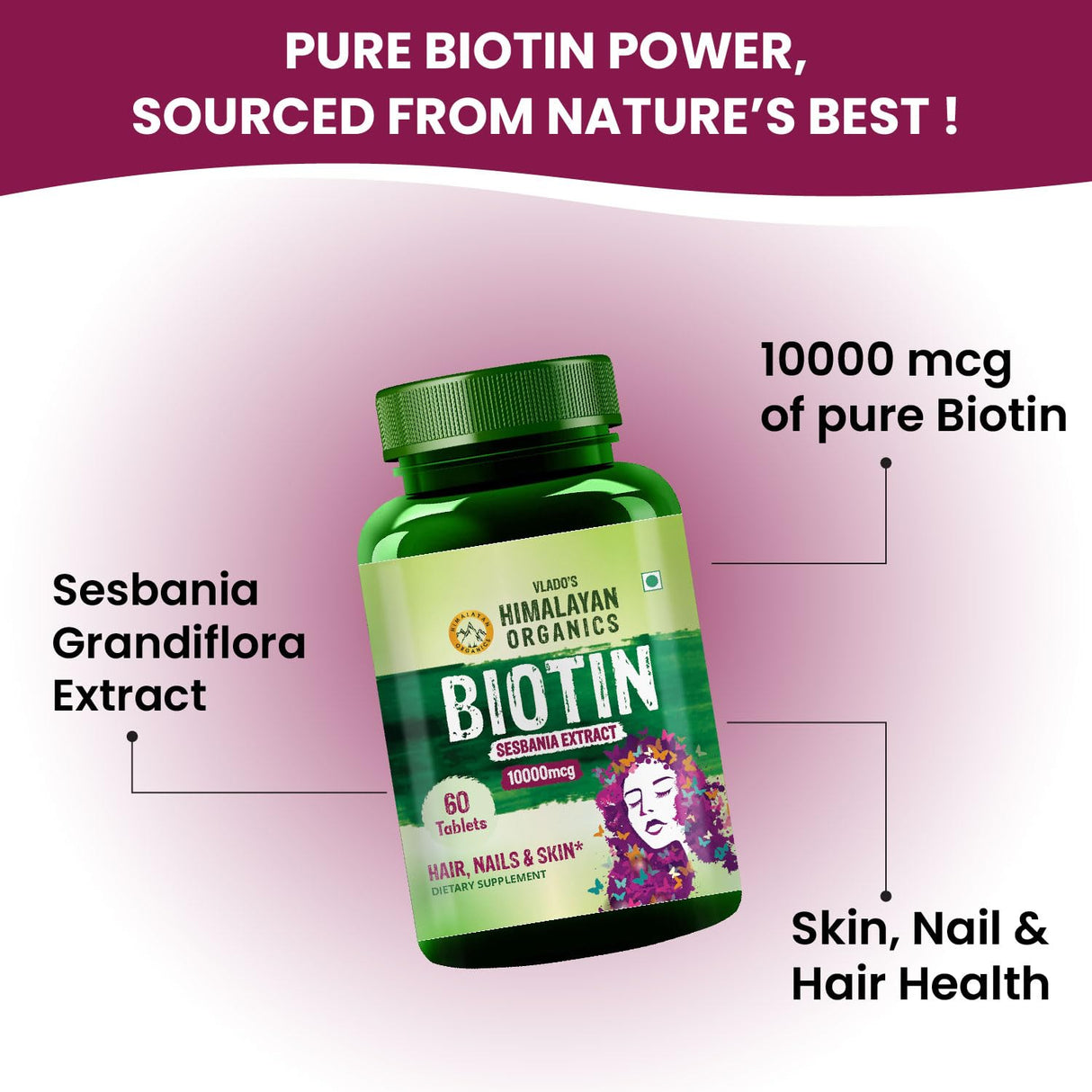 Himalayan Organics, Biotin, 10000mcg 