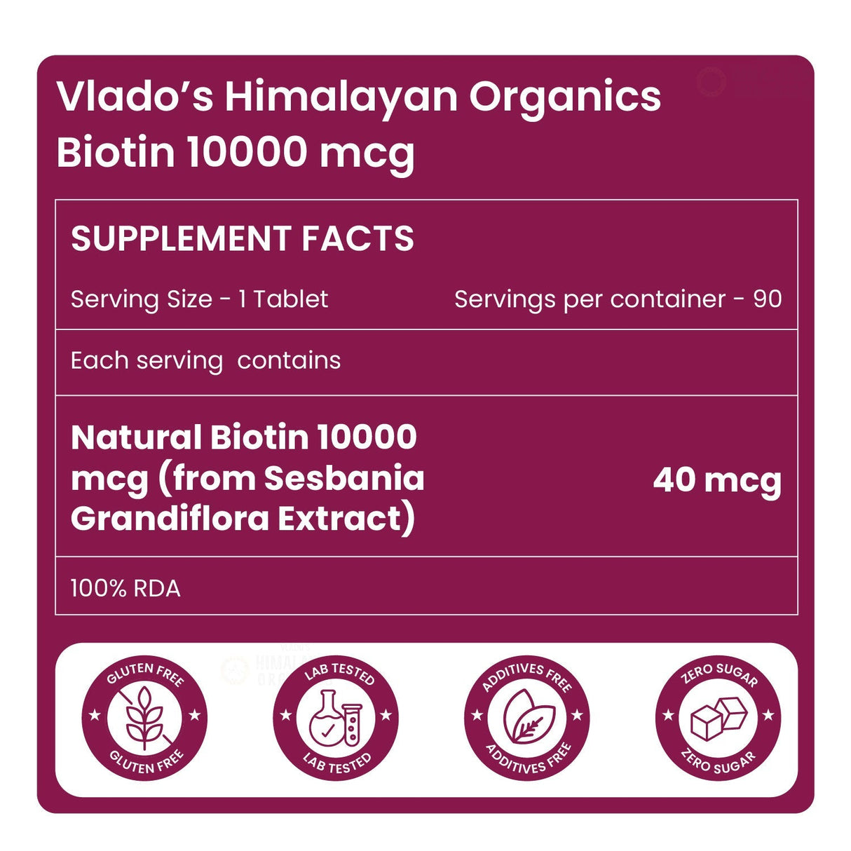 Himalayan Organics, Biotin, 10000mcg 