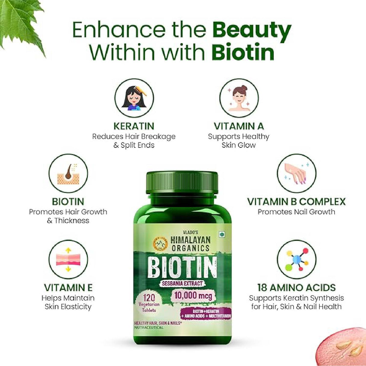 Himalayan Organics, Biotin, 10000mcg 