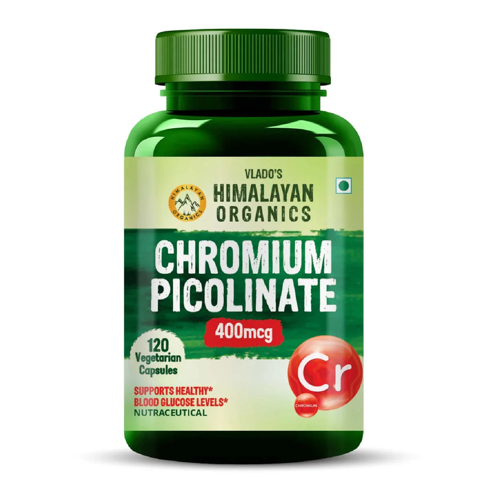 Vlado's Himalayan Organics, Chromium Picolinate, 400mcg - 120 Veg Capsules