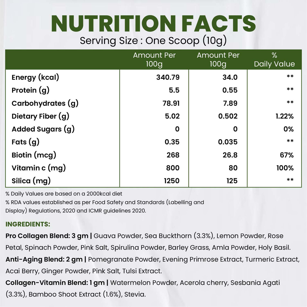 Himalayan Organics, Plant Based Collagen Builder Powder with Biotin Vitamin C 