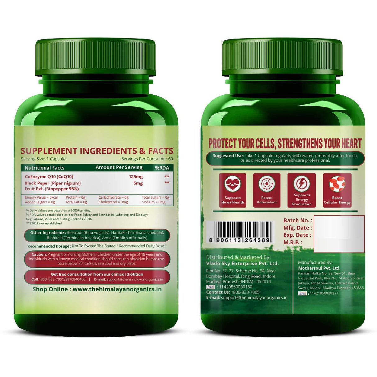 Himalayan Organics, CoQ10, 125mg 