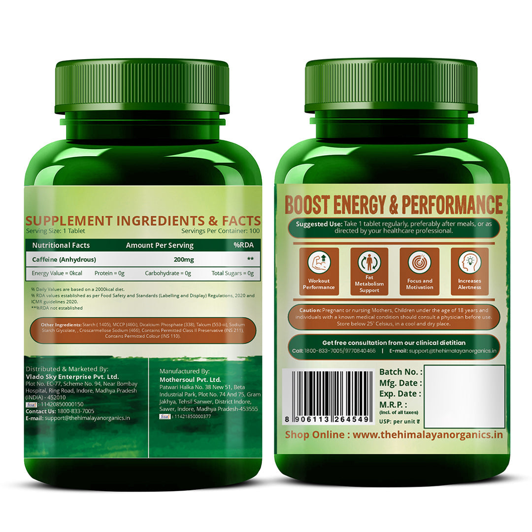 Himalayan Organics, Caffeine, 200mg 