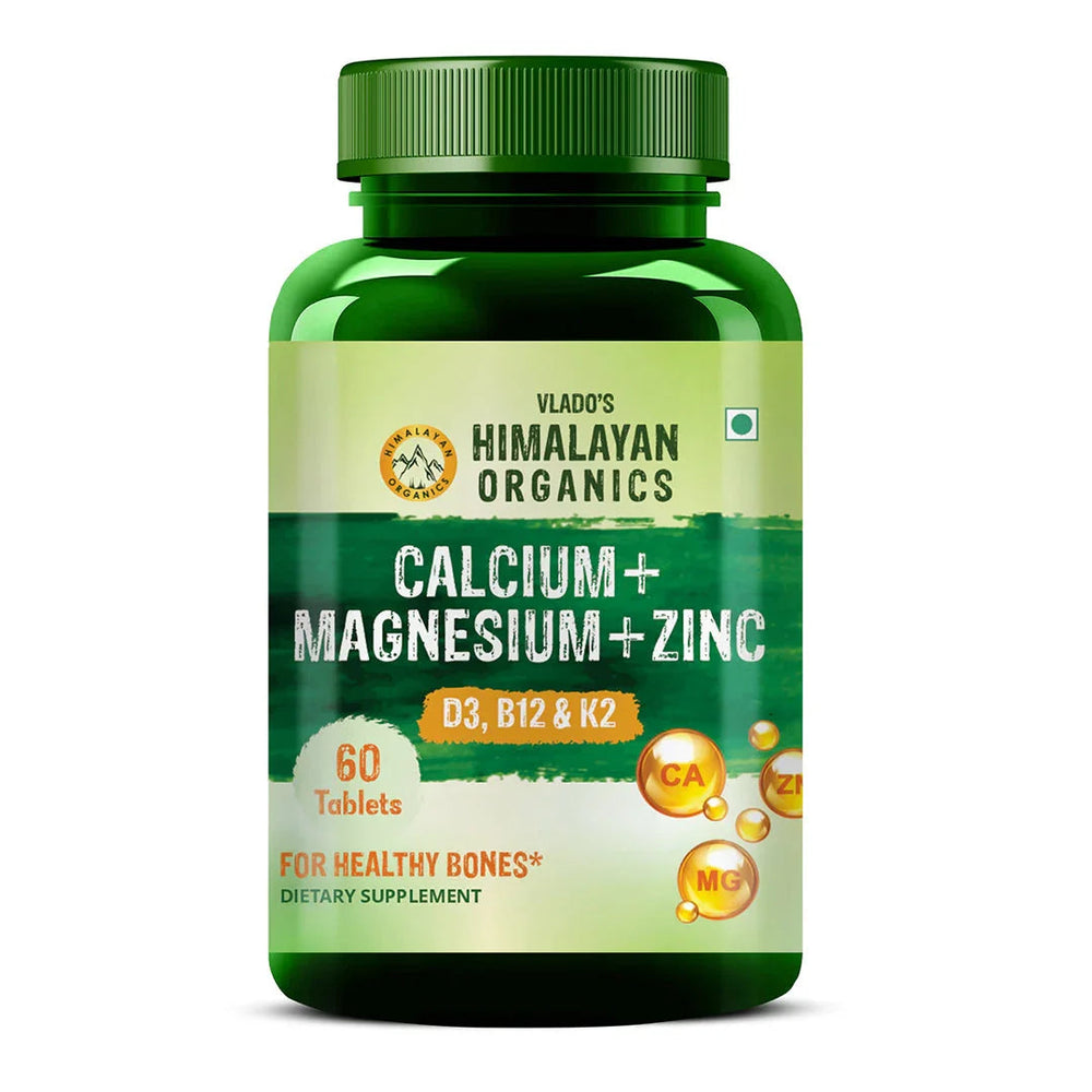 Vlado's Himalayan Organics, Calcium Magnesium Zinc Vitamin D3 B12 K - 60 Veg Tablets