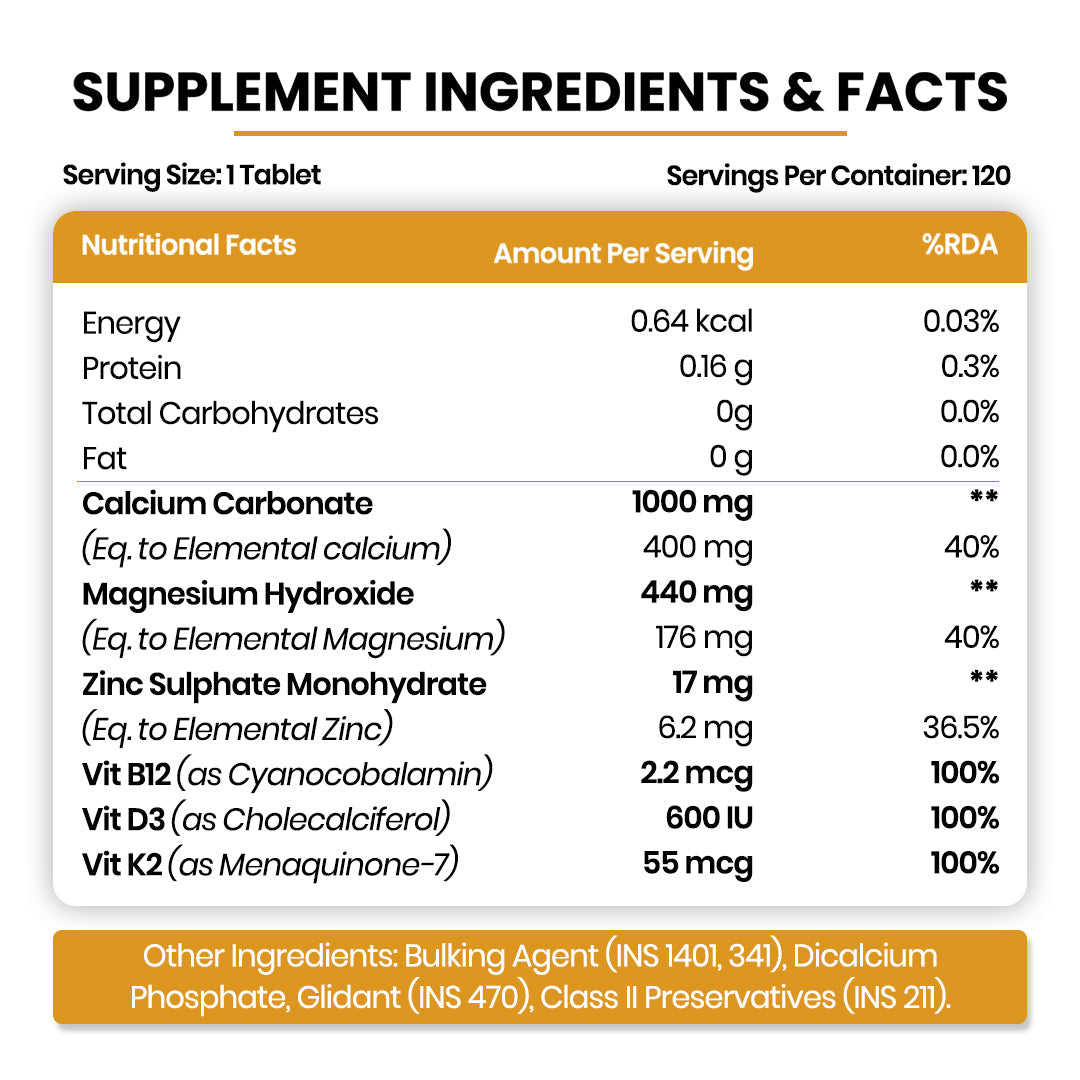 Himalayan Organics, Calcium Magnesium Zinc Vitamin D3 B12 K 