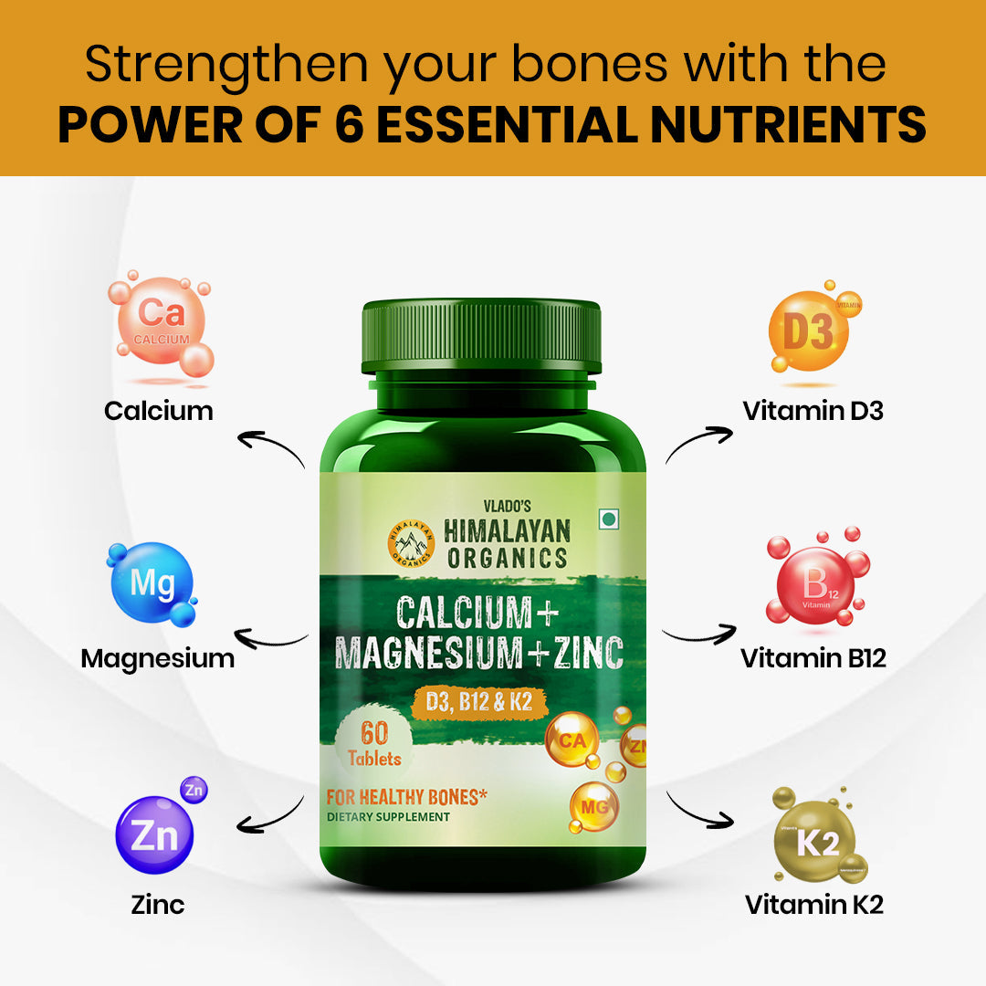 Himalayan Organics, Calcium Magnesium Zinc Vitamin D3 B12 K 