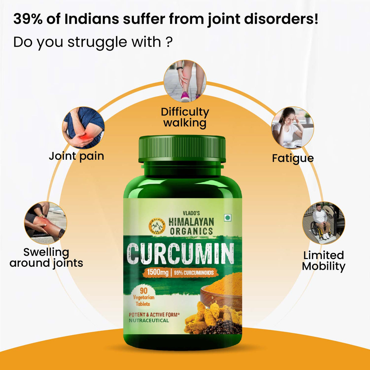 Himalayan Organics, Curcumin with Biopiperine, 1500mg 
