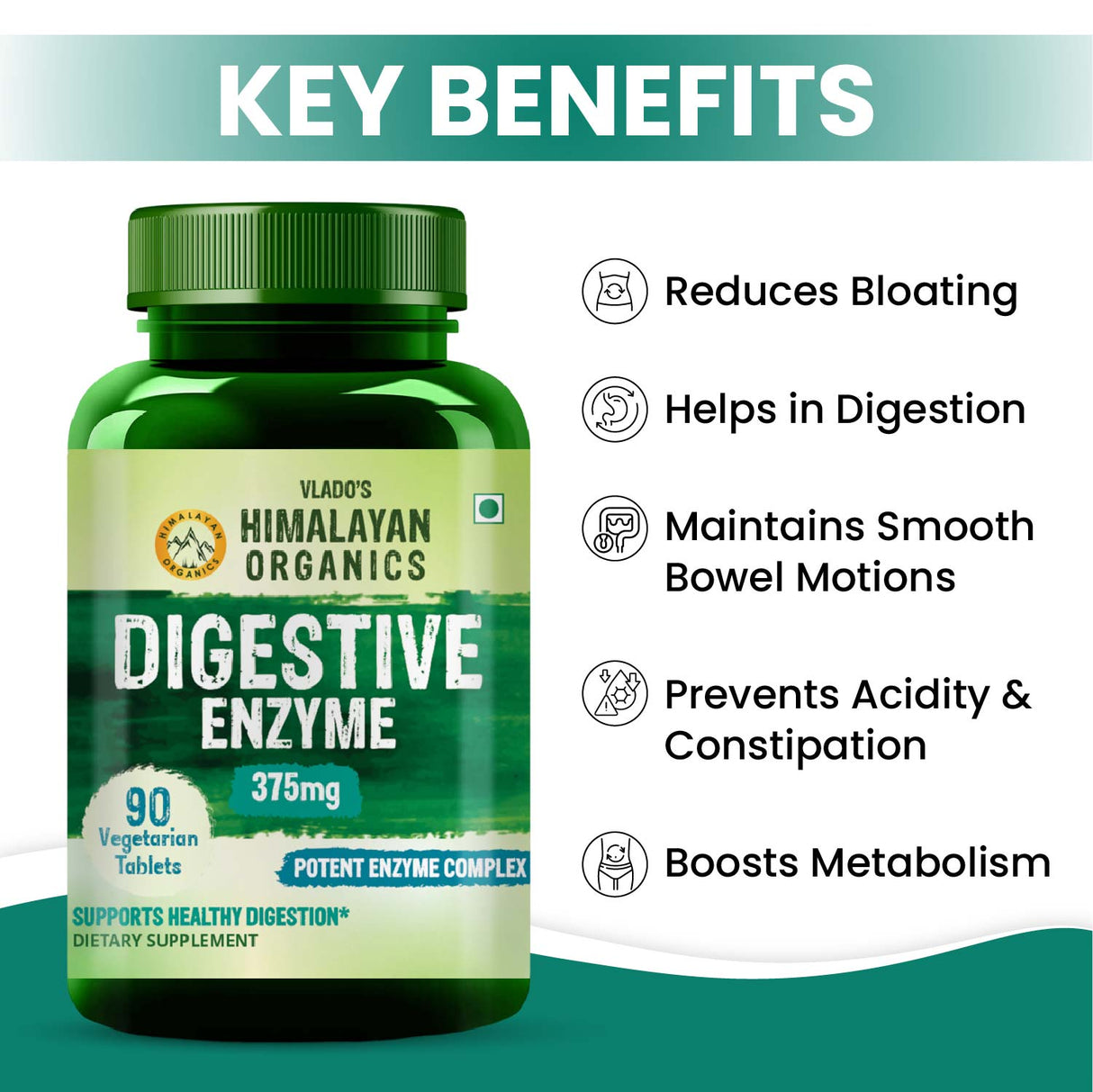 Himalayan Organics, Digestive Enzyme Bromelain Papain 