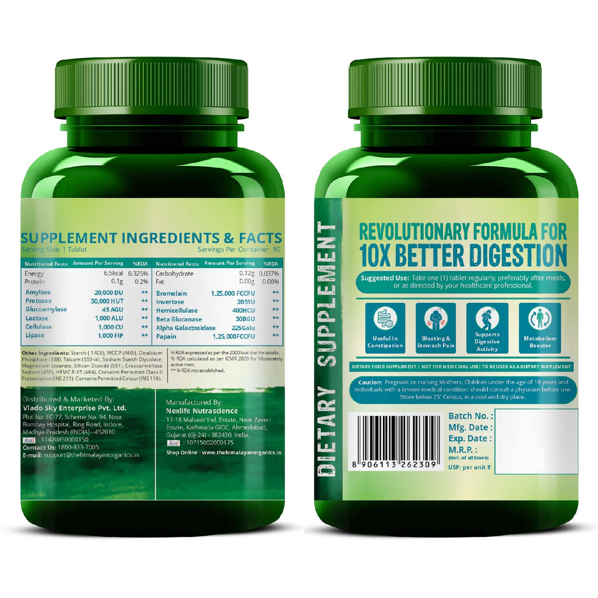 Himalayan Organics, Digestive Enzyme Bromelain Papain 