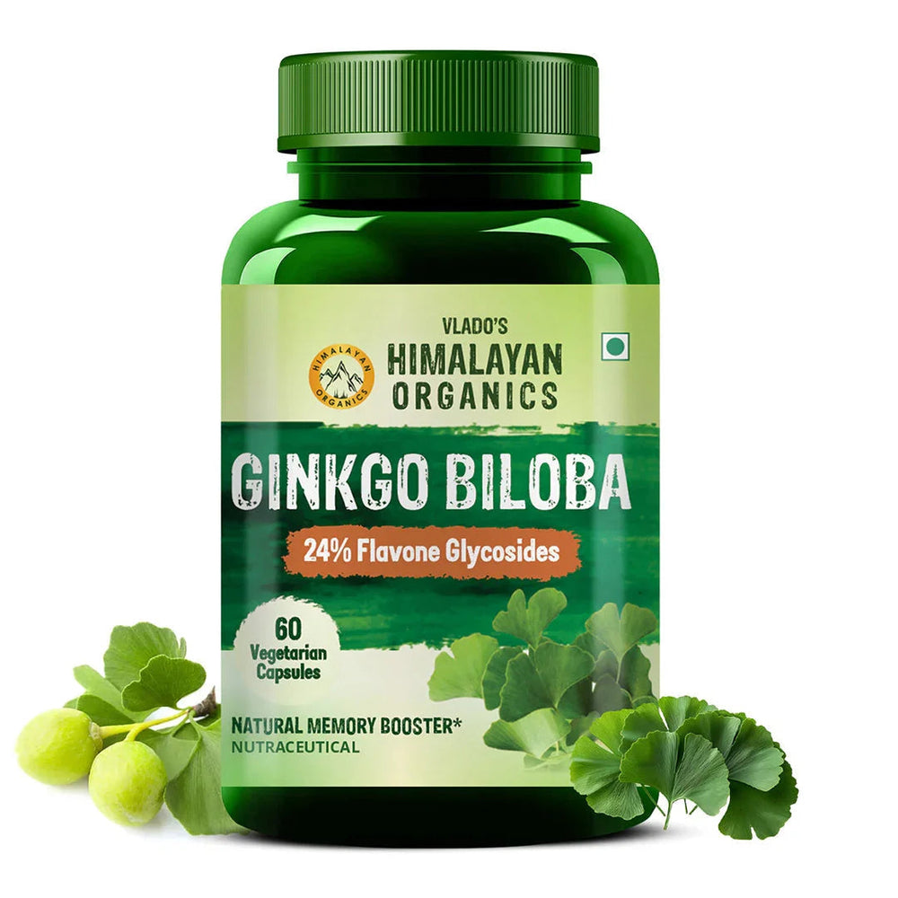 Vlado's Himalayan Organics, Ginkgo Biloba with Brahmi, 500mg - 60 Veg Capsules