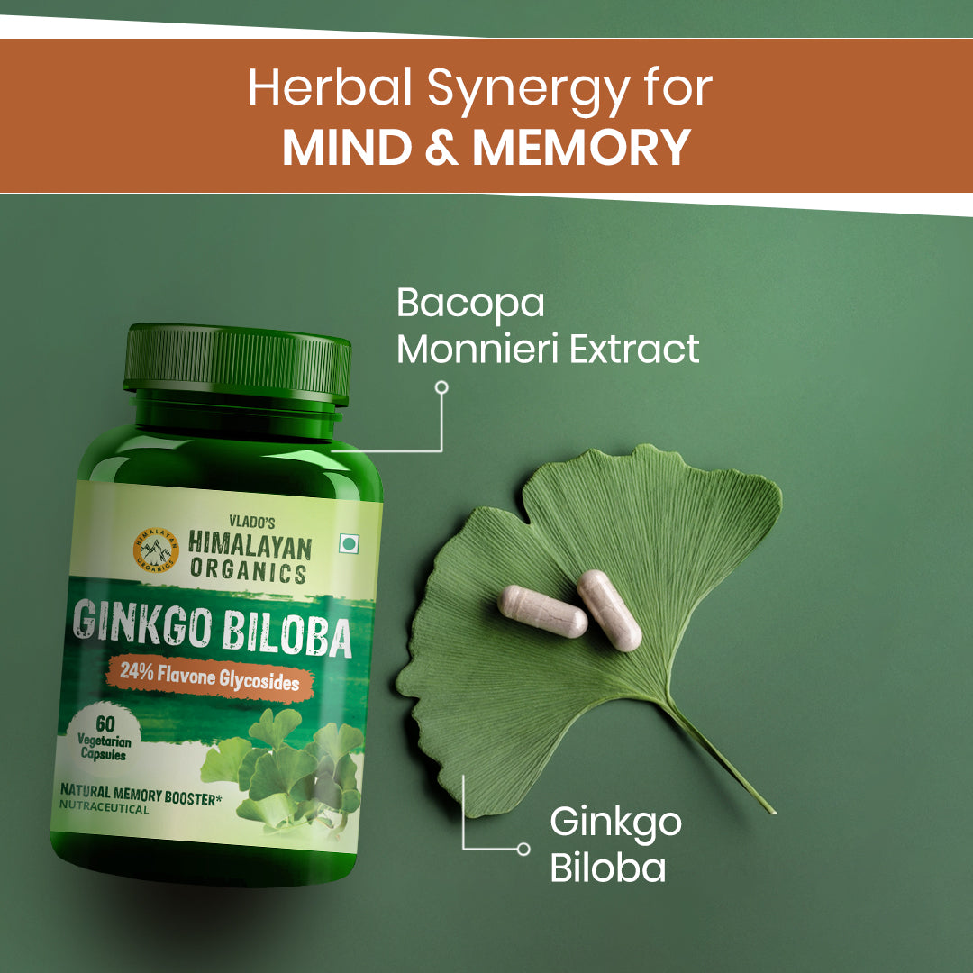 Himalayan Organics, Ginkgo Biloba with Brahmi, 500mg 