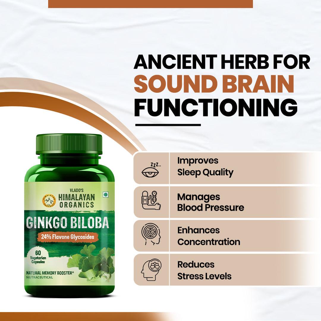 Himalayan Organics, Ginkgo Biloba with Brahmi, 500mg 