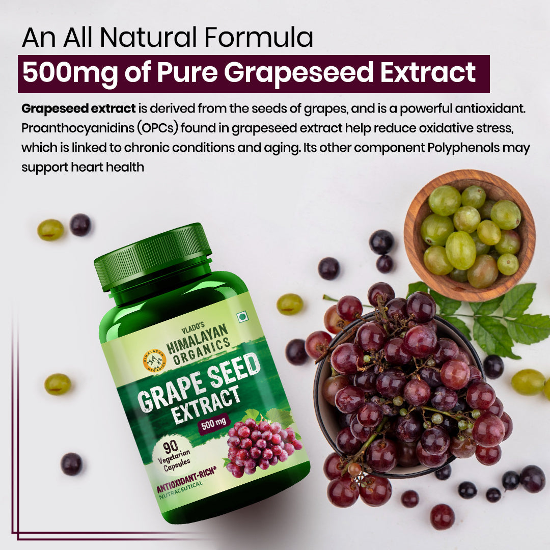 Himalayan Organics, Grape Seed Extract, 500mg 
