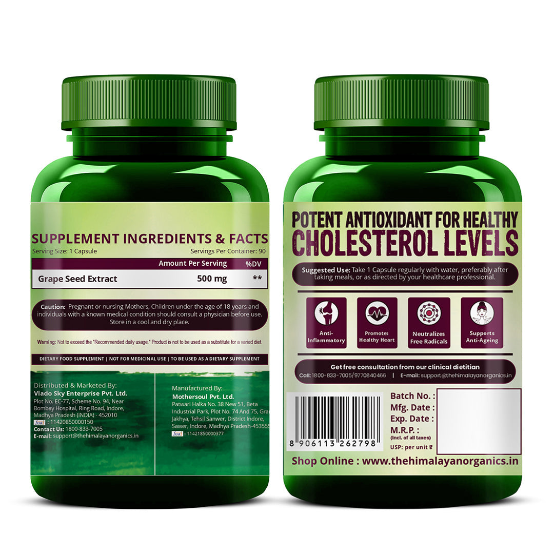 Himalayan Organics, Grape Seed Extract, 500mg 
